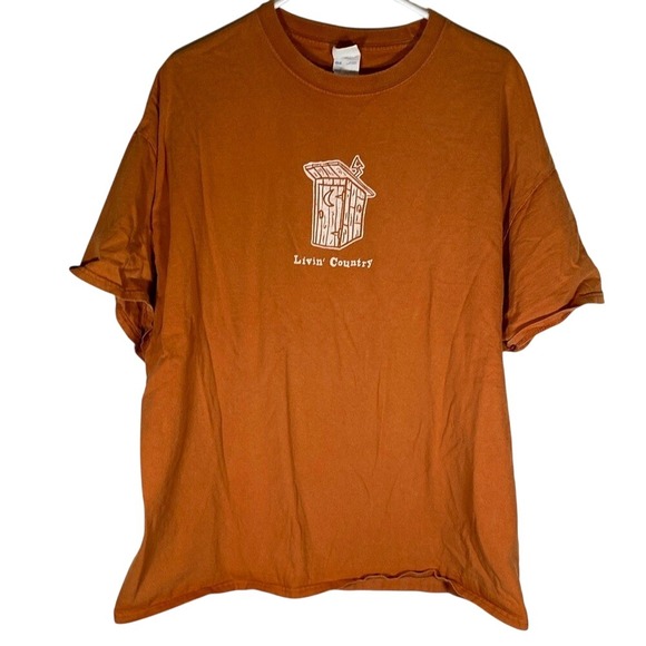 Other - Funny humor western livin country outdoor outhouse Orange T-Shirt size 2XL